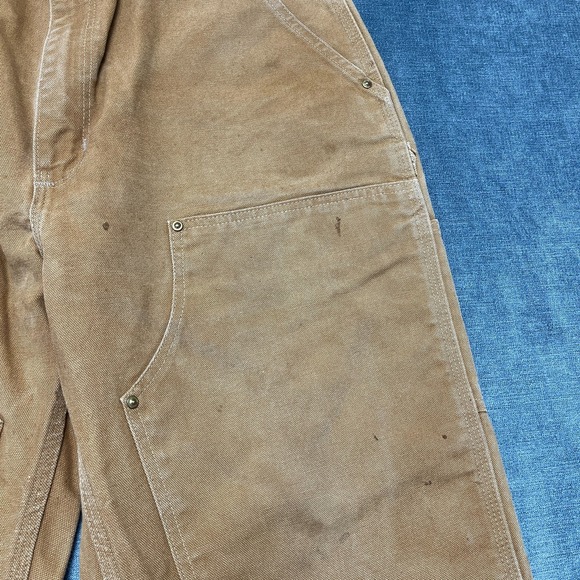 VTG USA Made Double Knee Carhartt Pants Mens 38x30 Brown Straight Leg - Picture 12 of 16